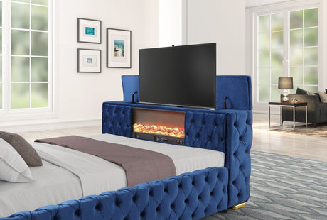 Future Blue Platform Bed - Queen, King *King - FUTURE BLUE King - Luna Furniture