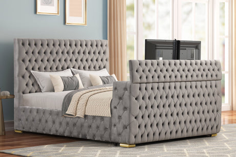 Future Gray Platform Bed - Queen, King *Queen - FUTURE GRAY Queen - Luna Furniture