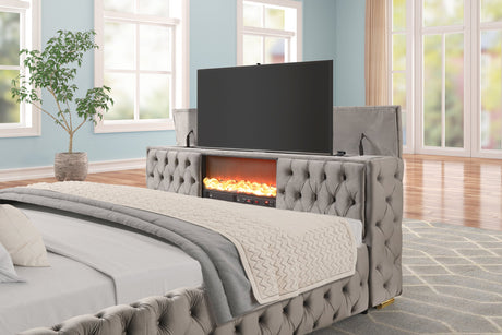 Future Gray Platform Bed - Queen, King *Queen - FUTURE GRAY Queen - Luna Furniture