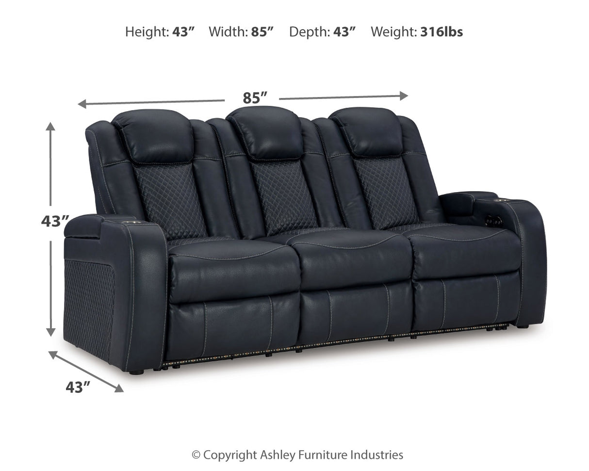 Fyne-Dyme Sofa, Loveseat and Recliner in Sapphire - PKG016479