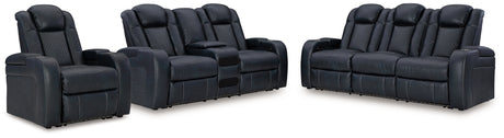 Fyne-Dyme Sofa, Loveseat and Recliner in Sapphire - PKG016479