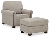 Gaelon Chair and Ottoman in Dune from Ashley - Luna Furniture