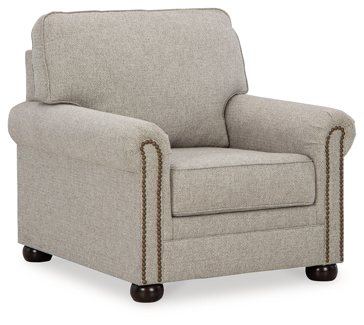 Gaelon Sofa, Loveseat, Chair and Ottoman in Dune - PKG015825