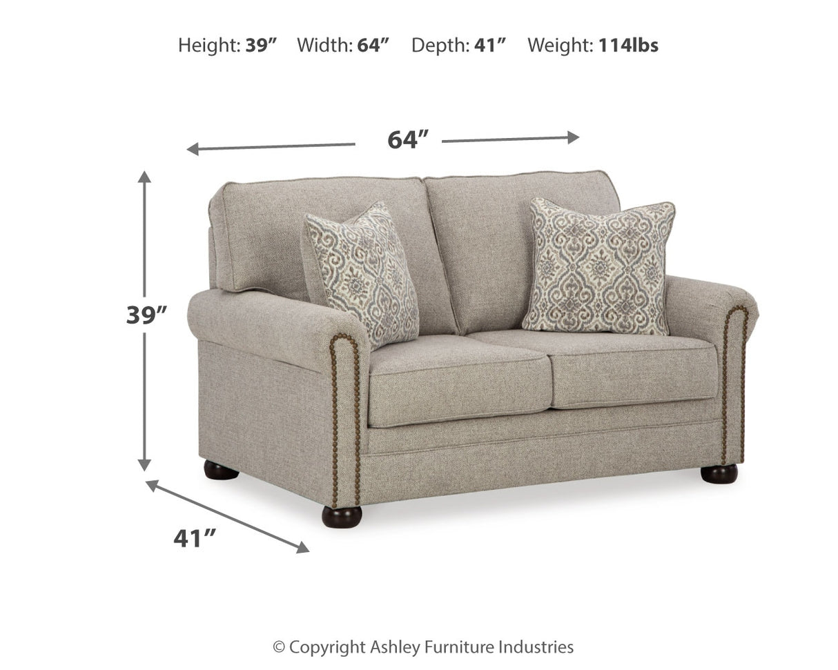 Gaelon Sofa, Loveseat, Chair and Ottoman in Dune - PKG015825