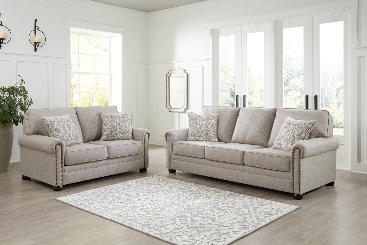 Gaelon Sofa, Loveseat, Chair and Ottoman in Dune - PKG015825