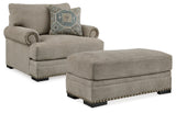 Galemore Chair and Ottoman in Quarry from Ashley - Luna Furniture