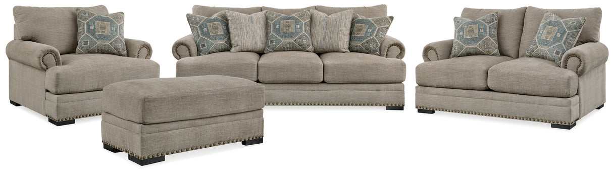 Galemore Sofa, Loveseat, Chair and Ottoman in Quarry from Ashley - Luna Furniture