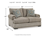 Galemore Sofa, Loveseat, Chair and Ottoman in Quarry from Ashley - Luna Furniture