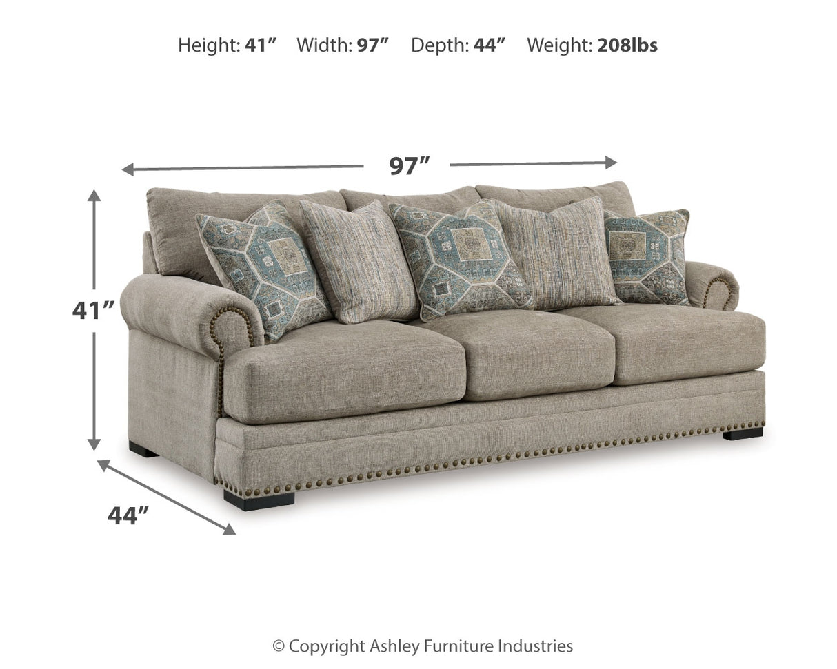 Galemore Sofa, Loveseat, Chair and Ottoman in Quarry from Ashley - Luna Furniture