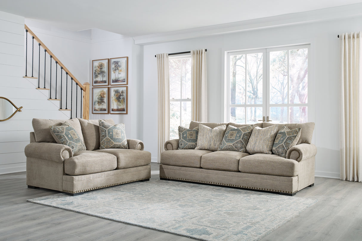 Galemore Sofa, Loveseat, Chair and Ottoman in Quarry from Ashley - Luna Furniture