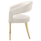 Galiano Velvet Upholstered Dining Arm Chair Beige (Set of 2) from Coaster - Luna Furniture