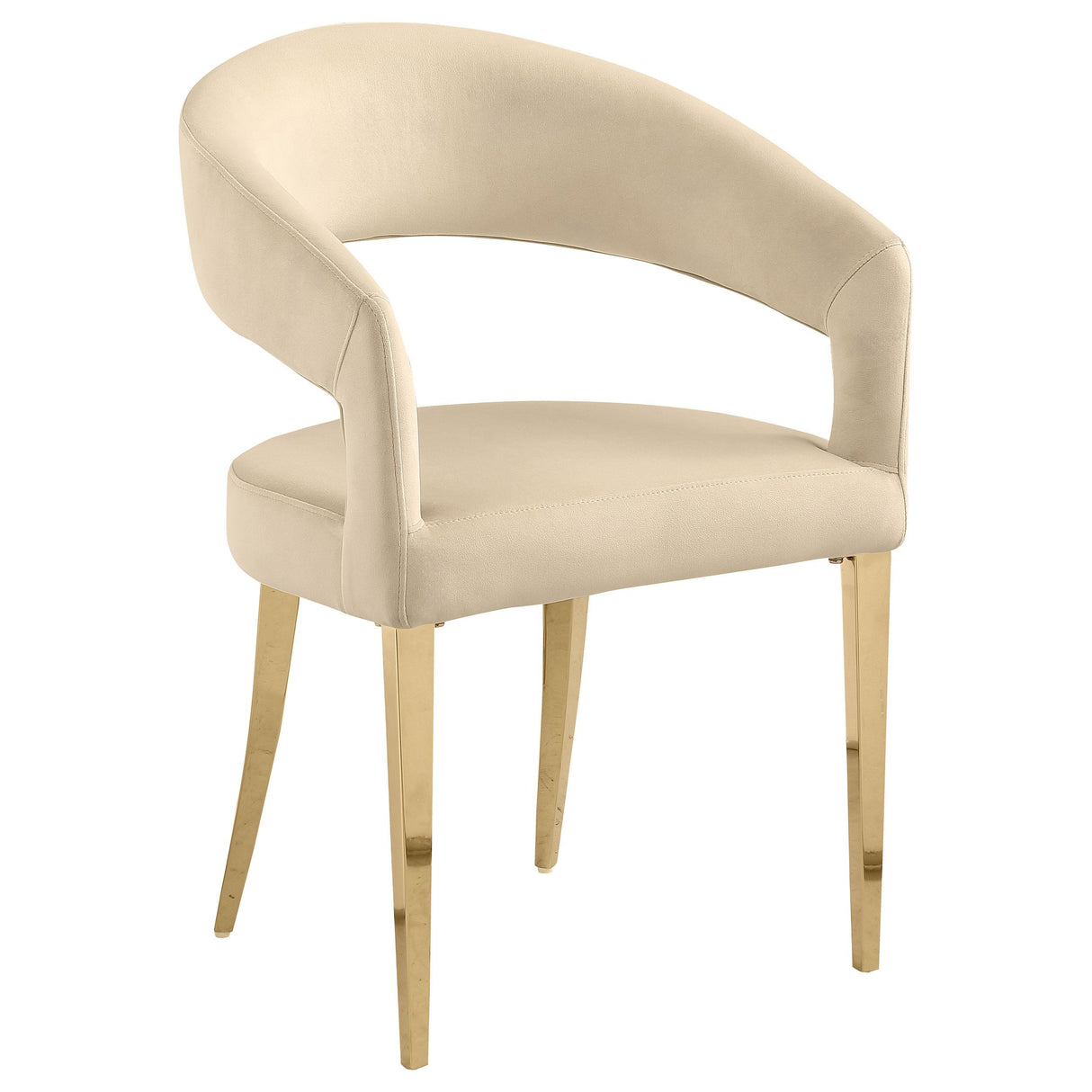 Galiano Velvet Upholstered Dining Arm Chair Cream (Set of 2) from Coaster - Luna Furniture