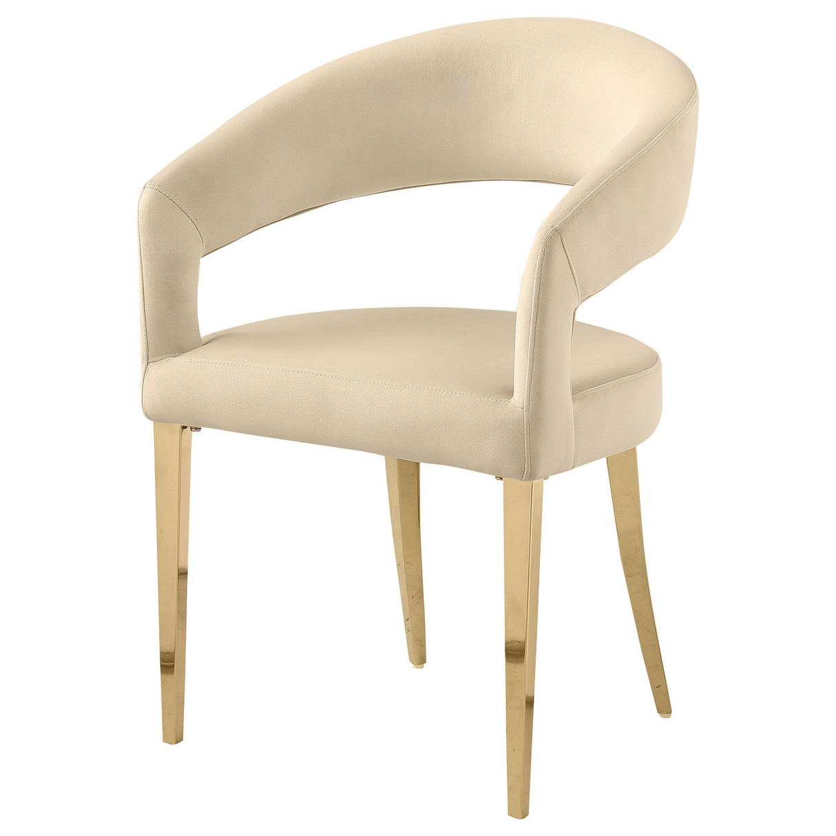 Galiano Velvet Upholstered Dining Arm Chair Cream (Set of 2) from Coaster - Luna Furniture