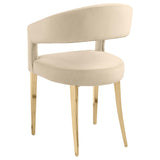 Galiano Velvet Upholstered Dining Arm Chair Cream (Set of 2) from Coaster - Luna Furniture