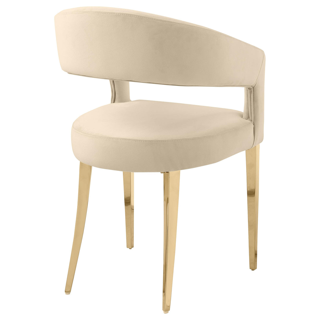 Galiano Velvet Upholstered Dining Arm Chair Cream (Set of 2) from Coaster - Luna Furniture