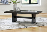 Galliden Coffee Table with 1 End Table in Black - PKG016522