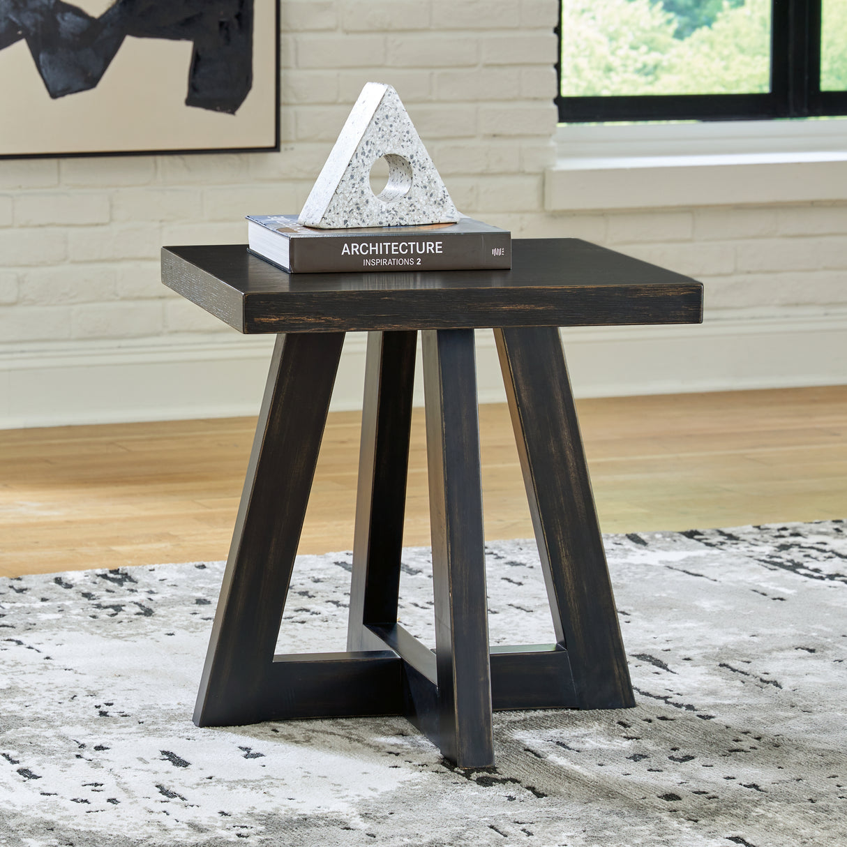 Galliden Coffee Table with 1 End Table in Black - PKG016522