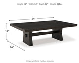 Galliden Coffee Table with 1 End Table in Black - PKG016522