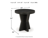 Galliden Coffee Table with 1 End Table in Black - PKG016524