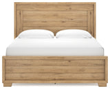 Galliden King Panel Bed with Dresser in Light Brown - PKG016943