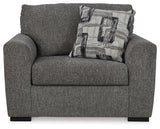 Gardiner Chair and Ottoman in Pewter from Ashley - Luna Furniture