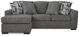 Gardiner Sofa Chaise with Ottoman in Pewter - PKG016057