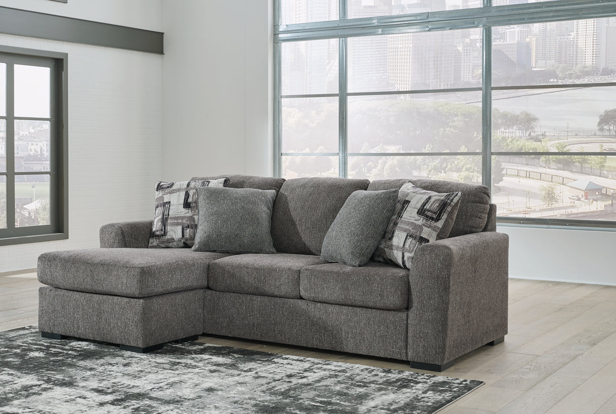 Gardiner Sofa Chaise with Ottoman in Pewter - PKG016057