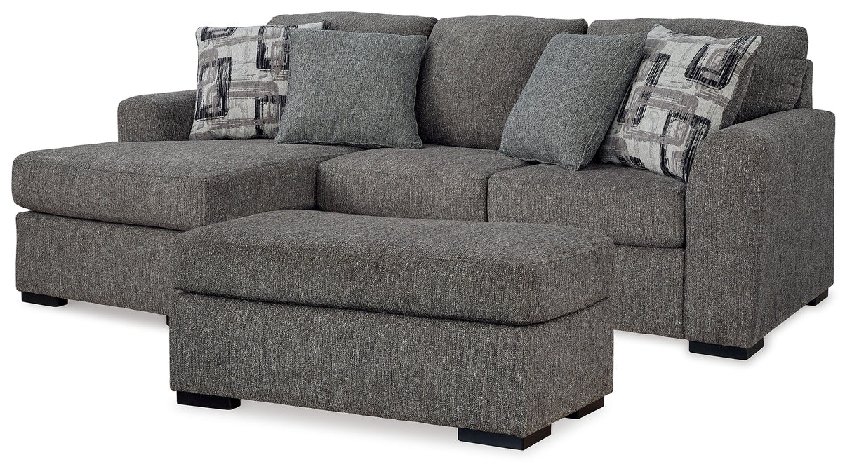 Gardiner Sofa Chaise with Ottoman in Pewter - PKG016057