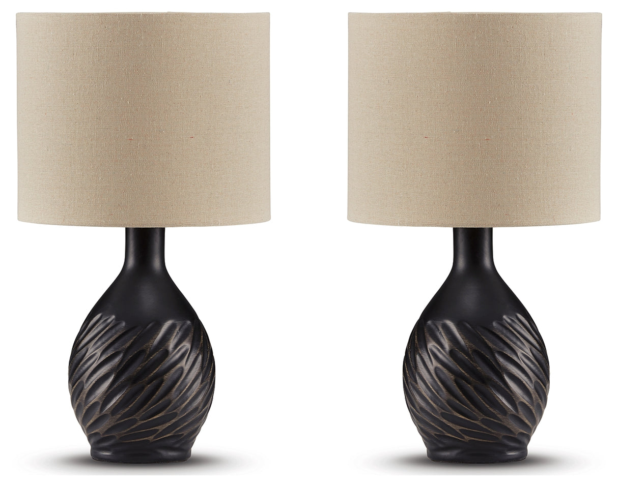 Garinton 2-Piece Table Lamp Set in Black from Ashley - Luna Furniture