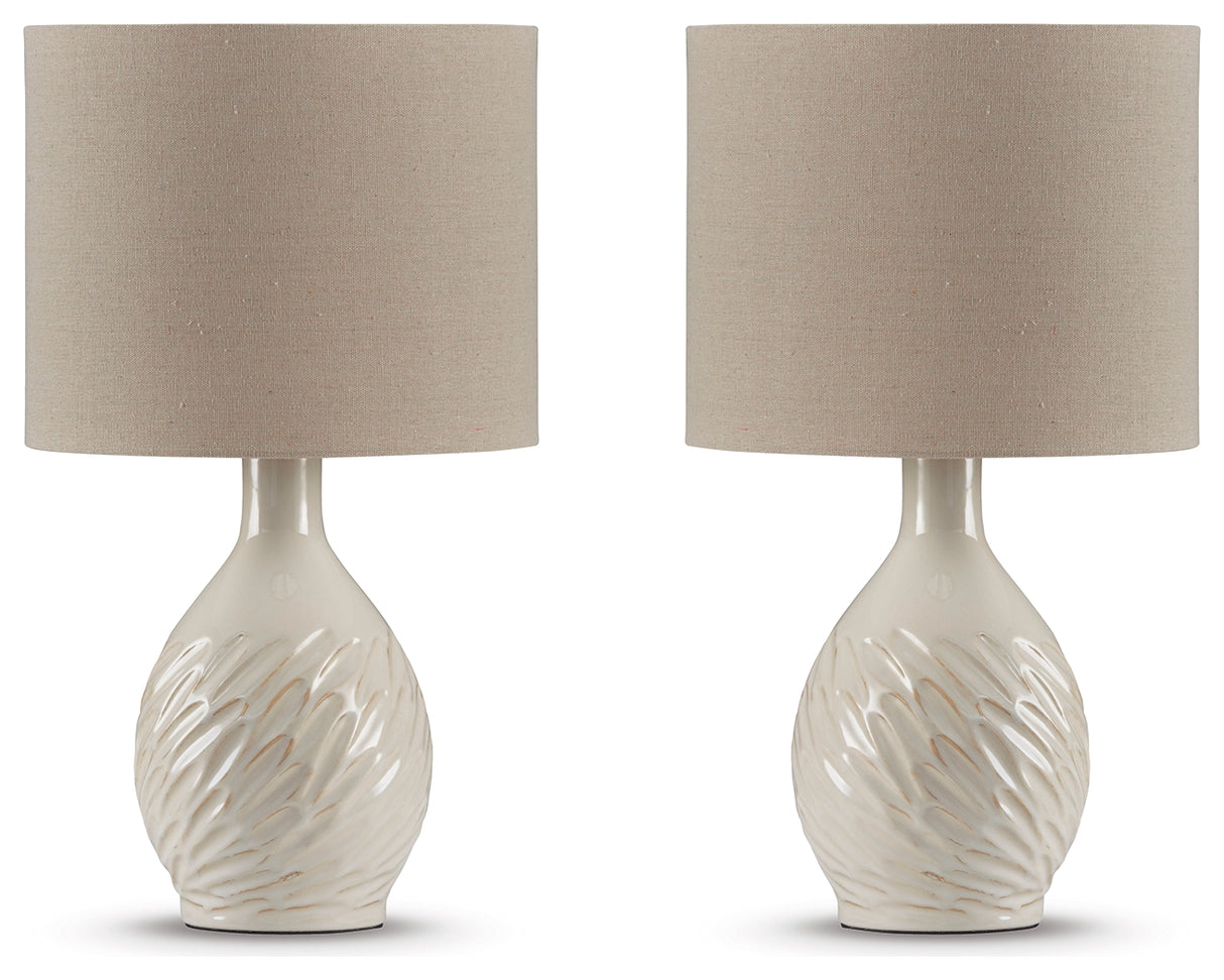 Garinton 2-Piece Table Lamp Set in Cream from Ashley - Luna Furniture