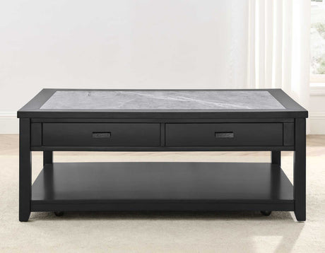 Garvine Sintered Stone Coffee Table with Casters from Steve Silver - Luna Furniture