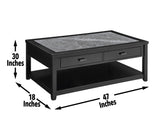 Garvine Sintered Stone Coffee Table with Casters from Steve Silver - Luna Furniture