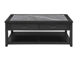 Garvine Sintered Stone Coffee Table with Casters from Steve Silver - Luna Furniture