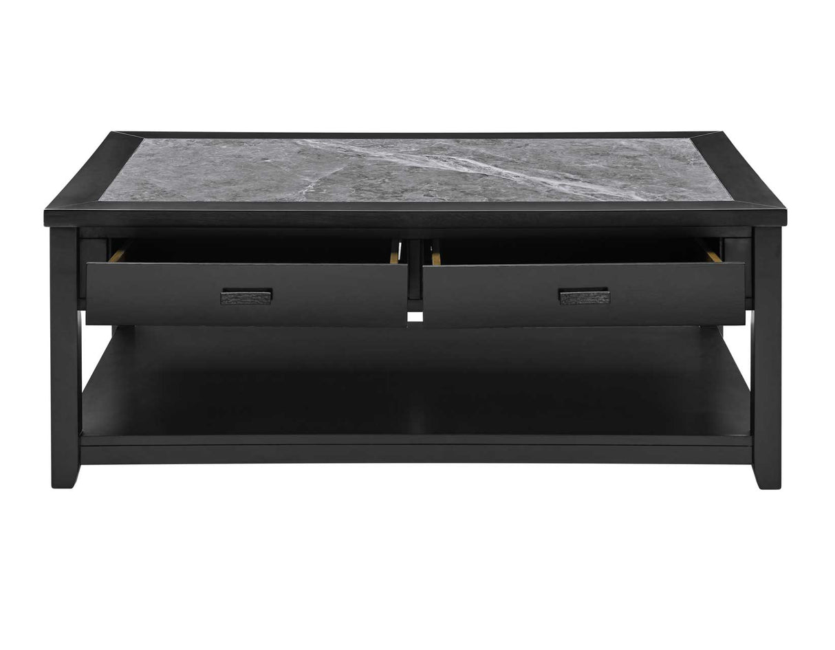 Garvine Sintered Stone Coffee Table with Casters from Steve Silver - Luna Furniture