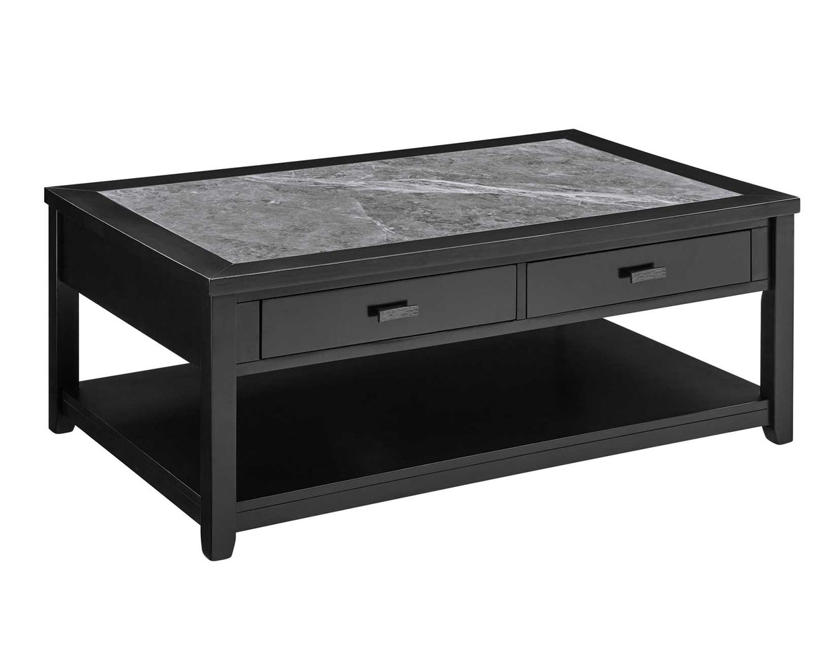 Garvine Sintered Stone Coffee Table with Casters from Steve Silver - Luna Furniture