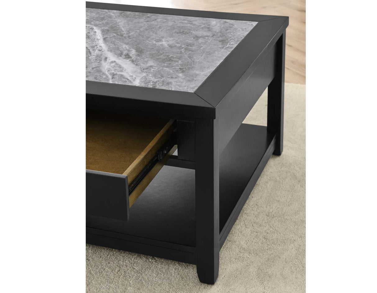 Garvine Sintered Stone Coffee Table with Casters from Steve Silver - Luna Furniture