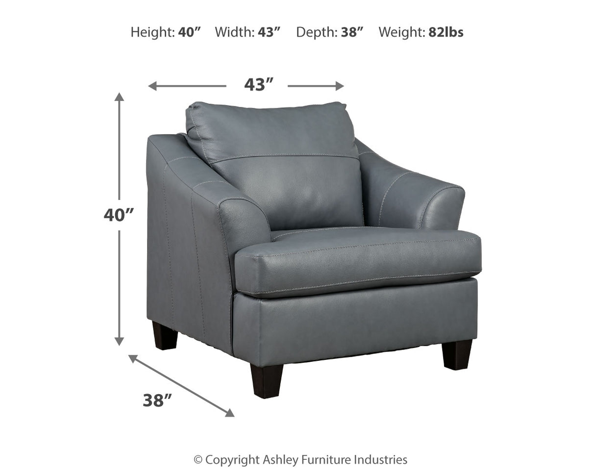 Genoa Chair and Ottoman in Steel - PKG015072