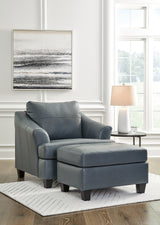 Genoa Chair and Ottoman in Steel - PKG015072