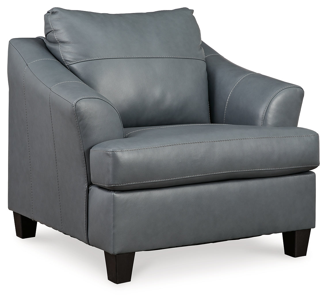 Genoa Chair and Ottoman in Steel - PKG015072