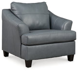 Genoa Chair and Ottoman in Steel - PKG015072