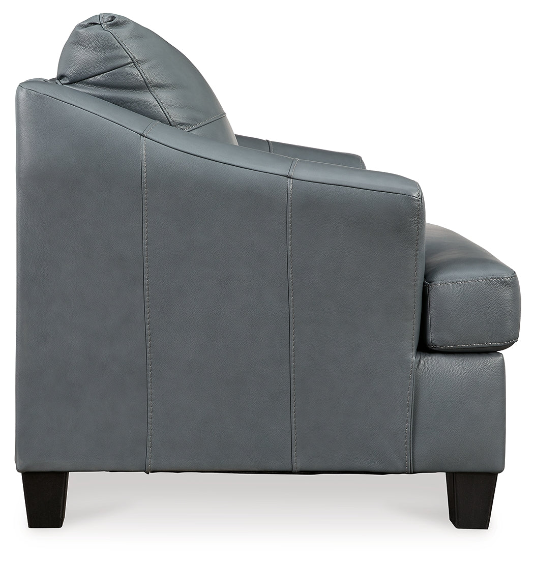 Genoa Chair and Ottoman in Steel - PKG015072