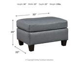 Genoa Chair and Ottoman in Steel - PKG015072