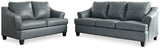 Genoa Sofa and Loveseat in Steel - PKG015073