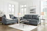 Genoa Sofa and Loveseat in Steel - PKG015073