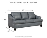 Genoa Sofa, Loveseat, Chair and Ottoman in Steel - PKG015074