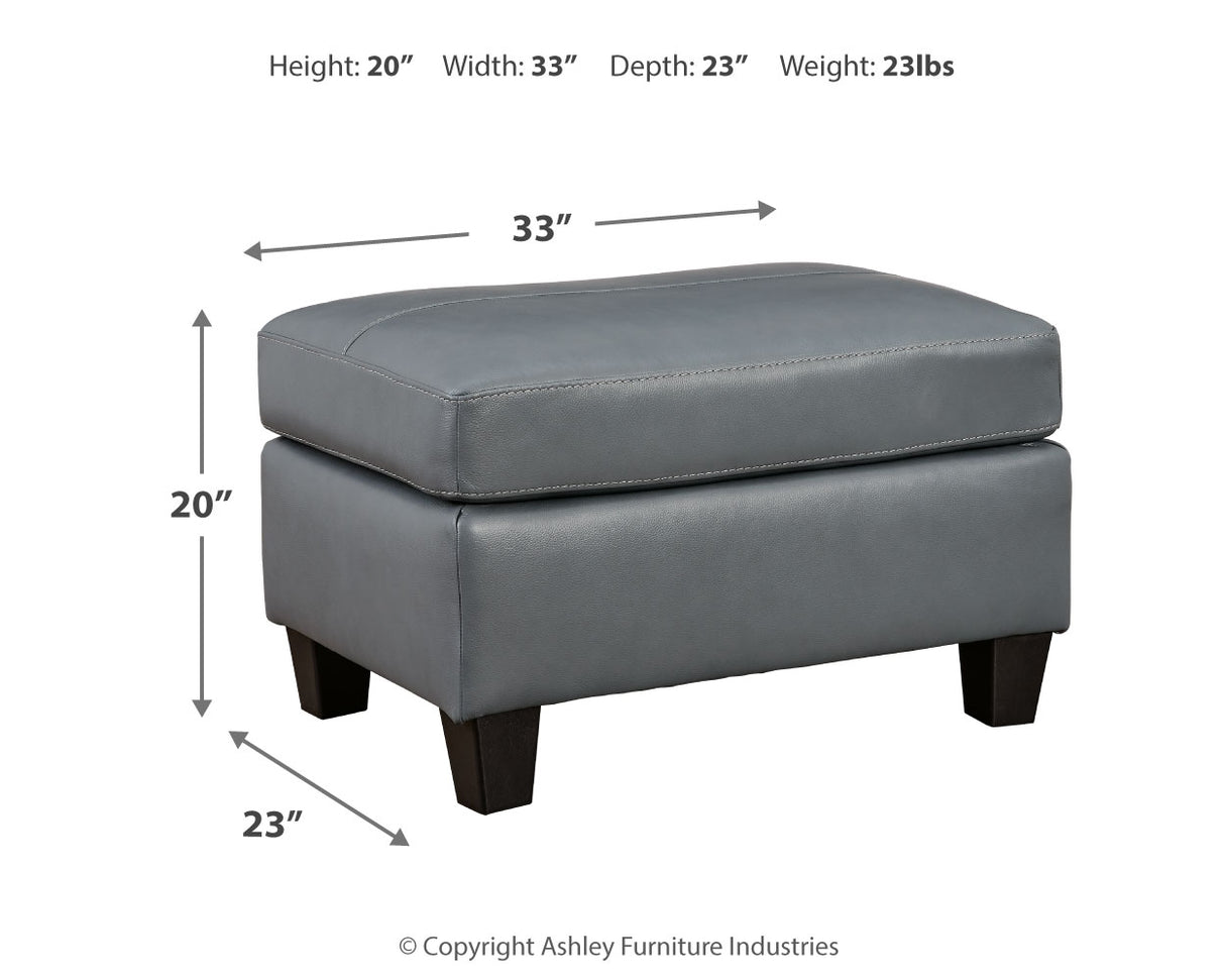 Genoa Sofa, Loveseat, Chair and Ottoman in Steel - PKG015074