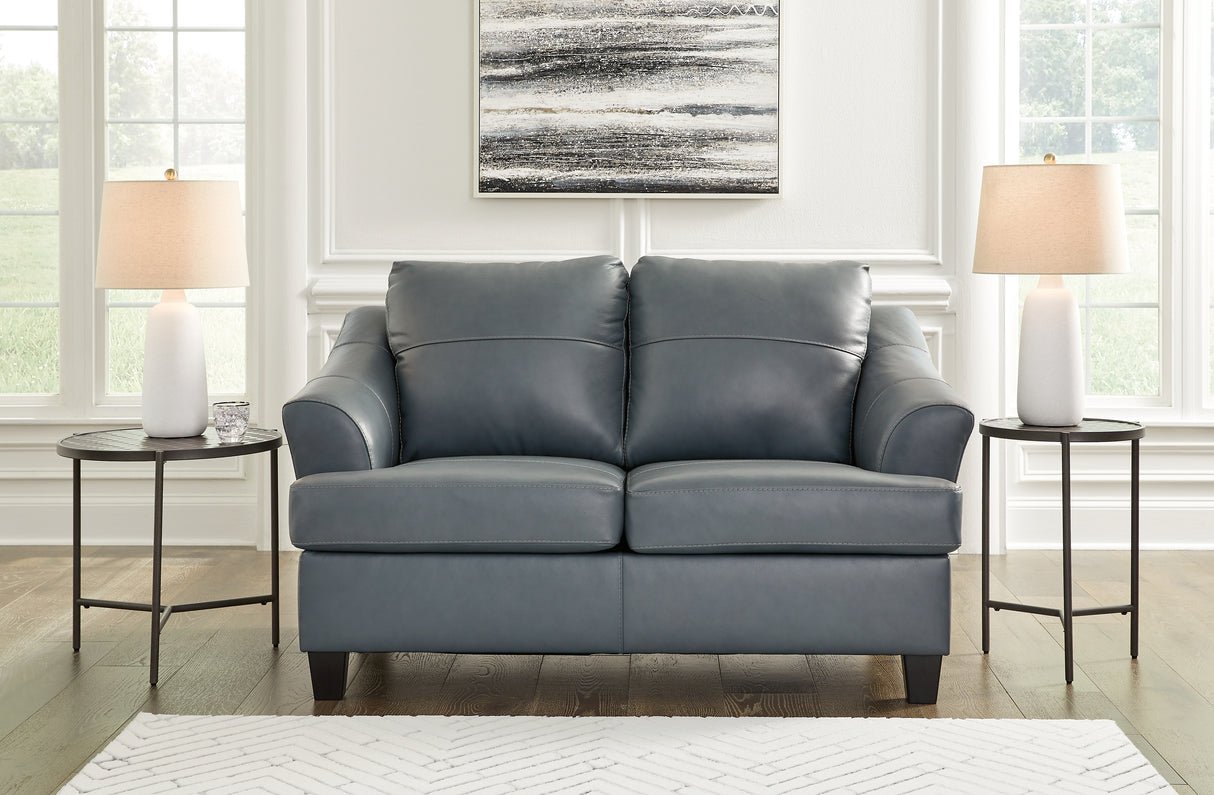 Genoa Sofa, Loveseat, Chair and Ottoman in Steel - PKG015074