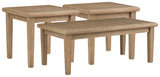 Gerianne Outdoor Coffee Table with 2 End Tables in Grayish Brown from Ashley - Luna Furniture