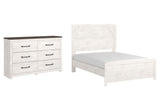 Gerridan Full Panel Bed with Dresser in White/Gray from Ashley - Luna Furniture