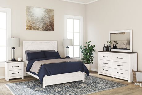 Gerridan Full Panel Bed with Dresser in White/Gray from Ashley - Luna Furniture